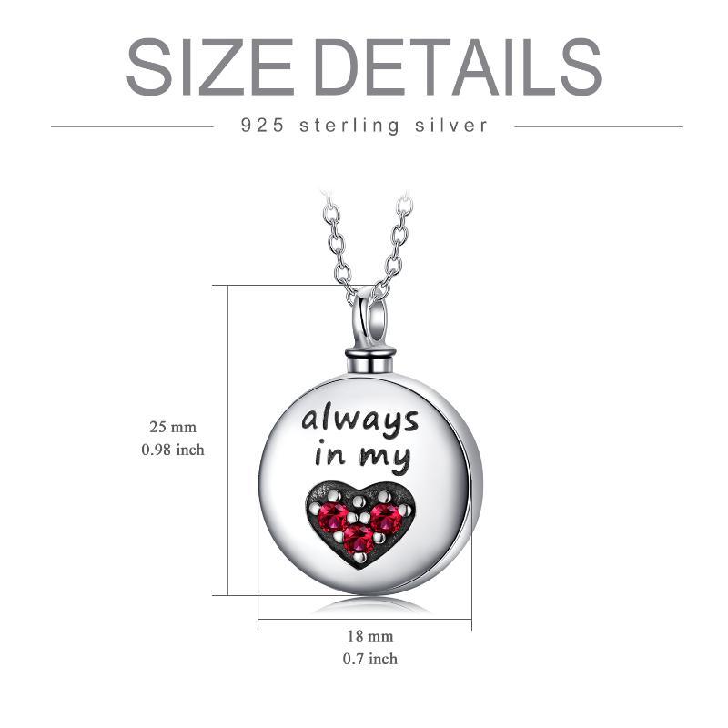 Heart Urn Engraved Cremation Necklace For Ashes In Sterling Silver