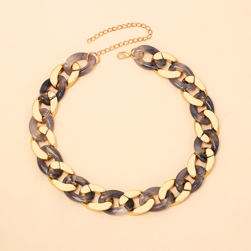 Cold Wind Resin Stitching Necklace Hot Product Accessories Stacked Clavicle Chain