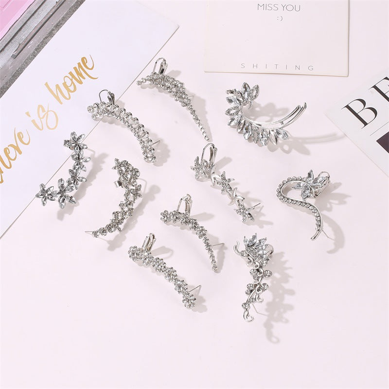 Earrings Full Of Diamonds Butterfly And Flower Single