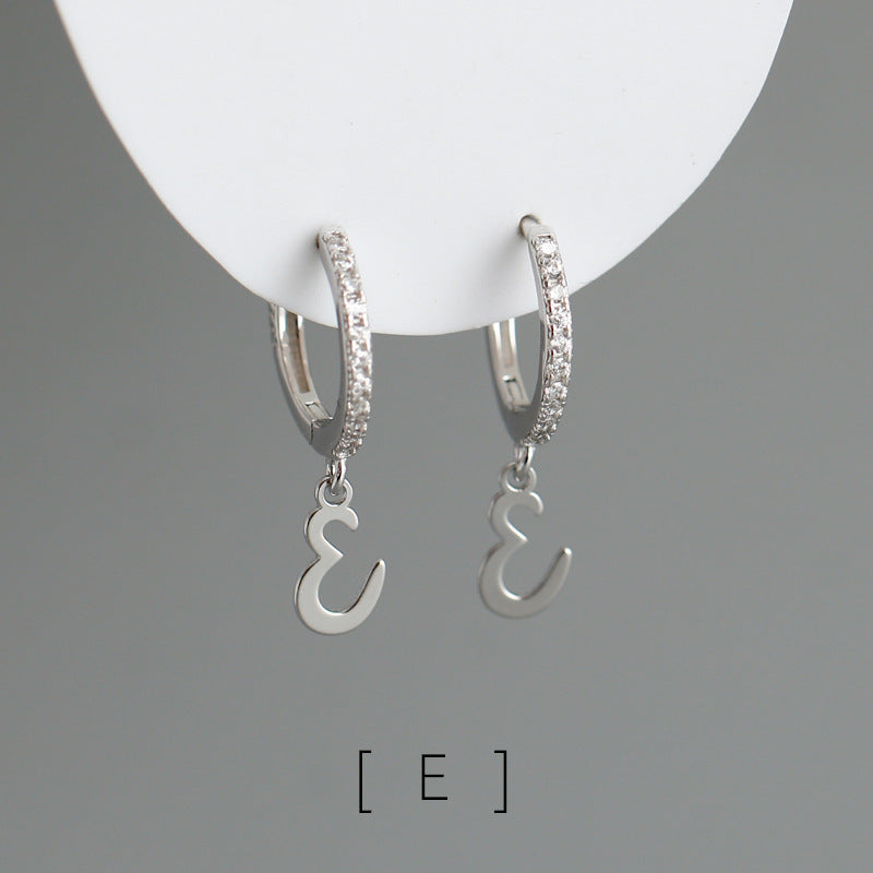 English Letter Signature S925 Silver Earrings