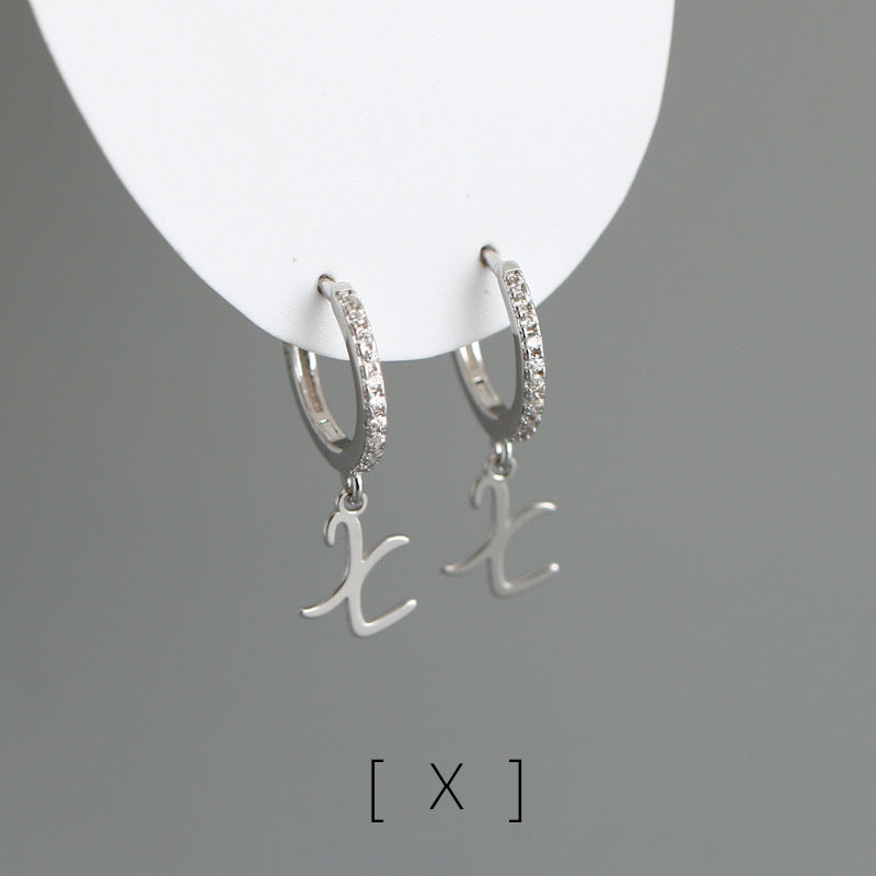 English Letter Signature S925 Silver Earrings