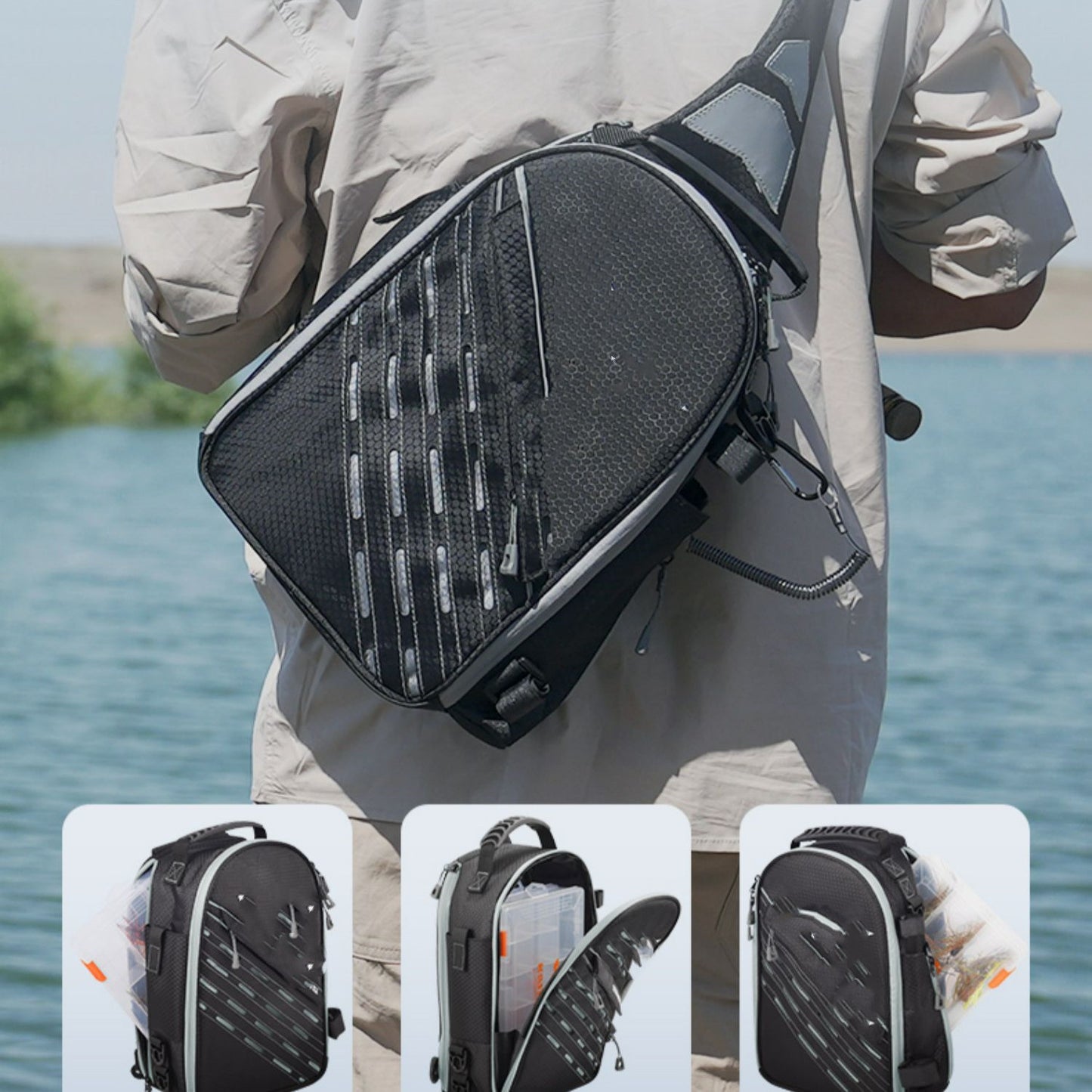 Multifunctional Waterproof And Hard-Wearing Chest Bag Fishing Gear Backpack