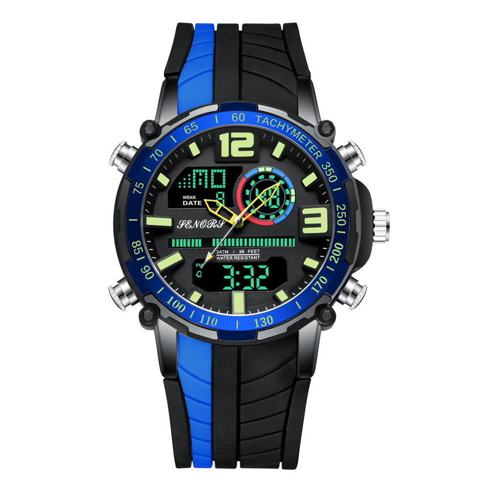 Business Sports Multi-Function Dual Display Men's Watch