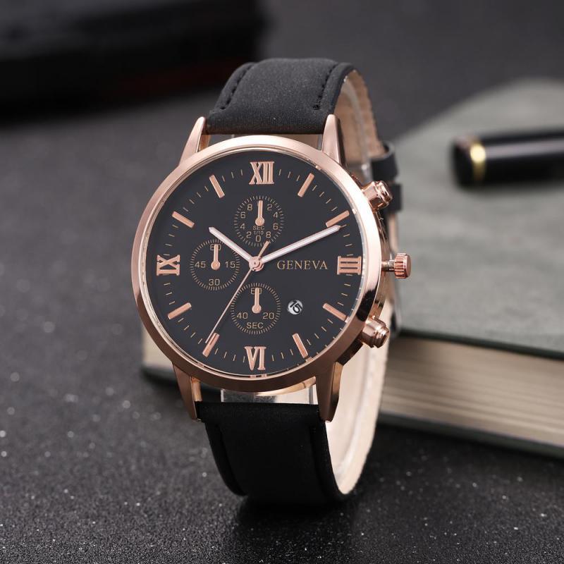 Men's Three Eyes Six Hands Casual Belt Watch