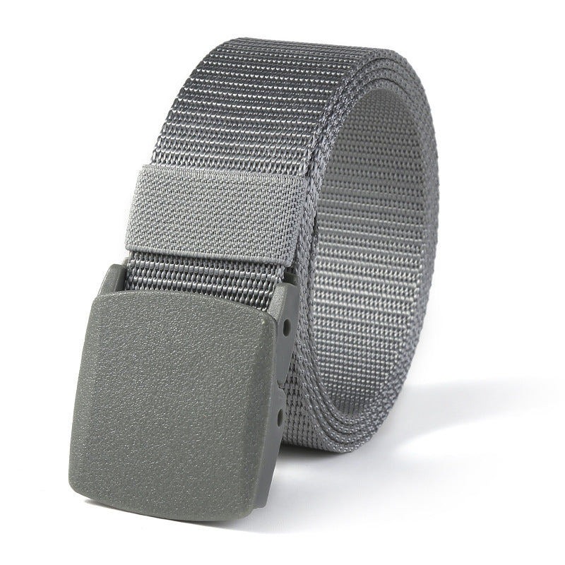 Men's Canvas Belt With Hypoallergenic Metal Plastic Buckle Casual Fabric