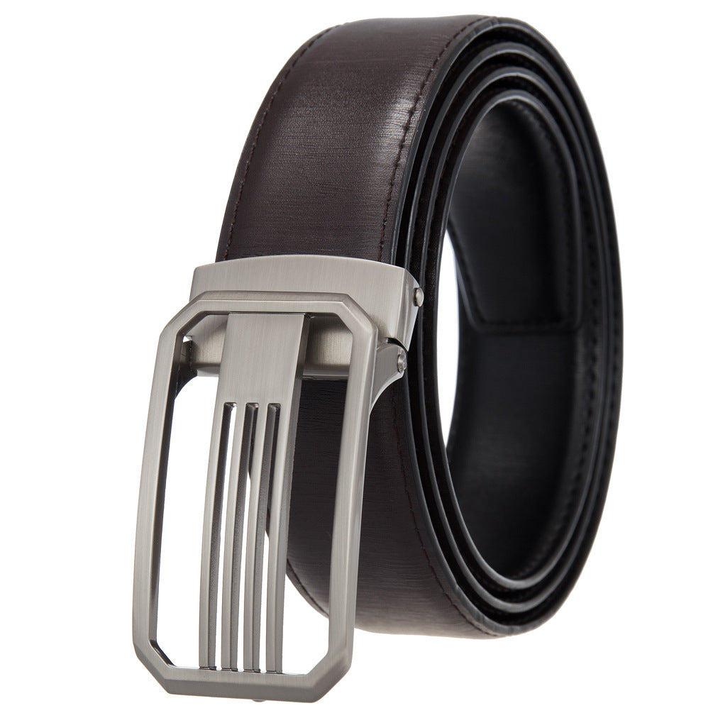 Men's Perforated Casual Two-Layer Leather Belt