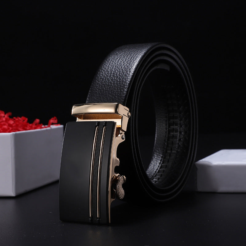 Men's Soft Leather Belt With Automatic Buckle