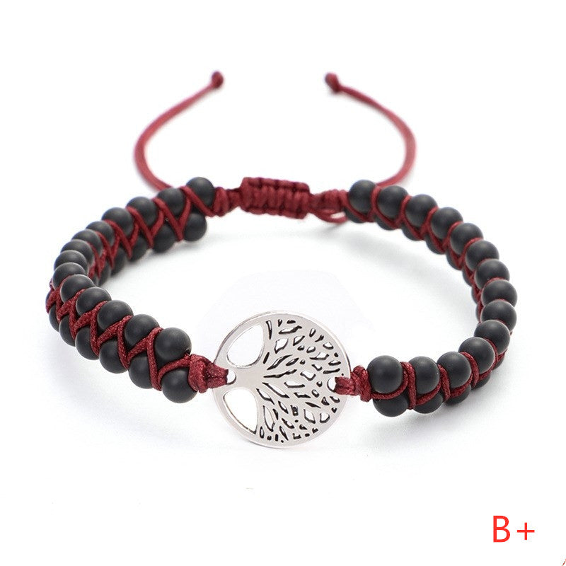 Woven Twine Double Tree Of Life Yoga Bracelet