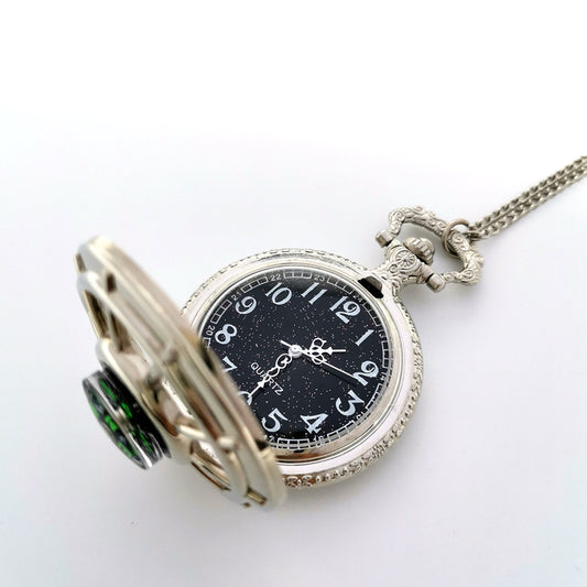 Compass Pocket Watch Necklace Ornament