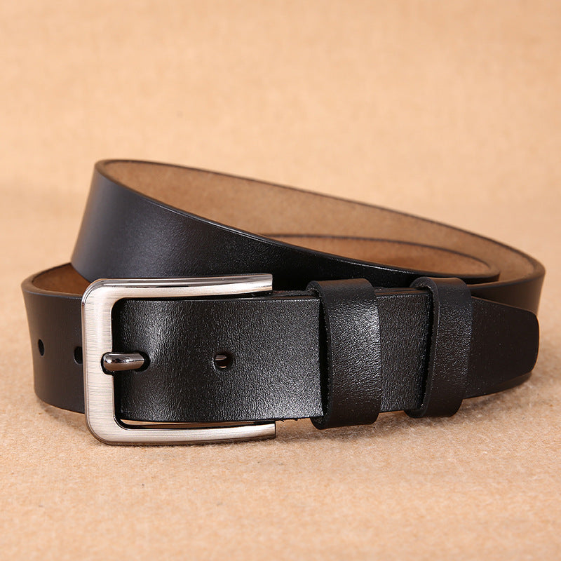 Men's Pin Buckle Belt Trend Casual Retro Lengthened Pure Cowhide