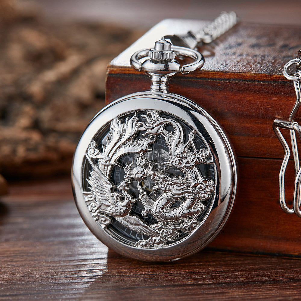 Hollow Relief Mechanical Large Pocket Watch