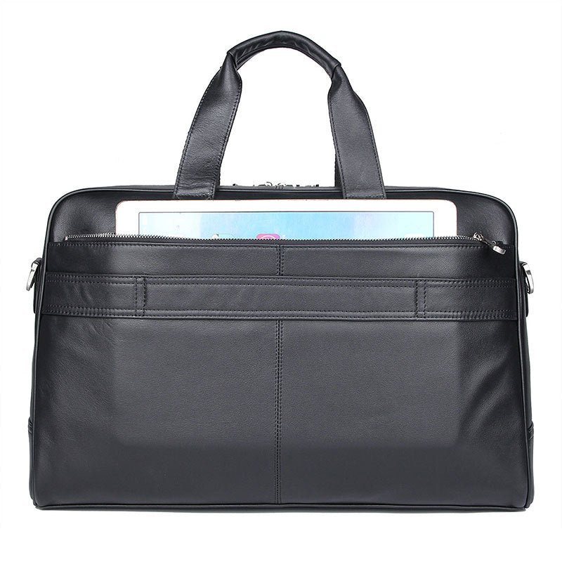 Hot Leather Business Briefcase First Layer Cowhide Men's Bag Nappa Leather 17 Inch Laptop Bag