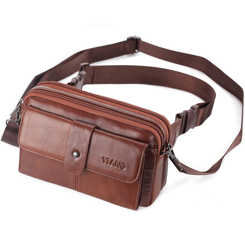 Fashion Top Layer Cowhide Messenger Bag Multifunctional