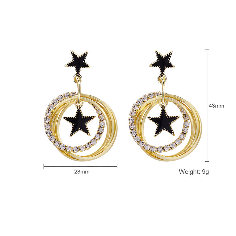 European And American Design Fashion Hot Five-Pointed Star Earrings Simple