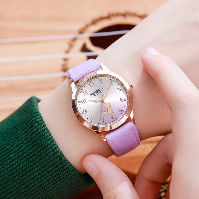 High School Student Watch Female Big Boy Junior High School Girl Cute Cartoon Pointer