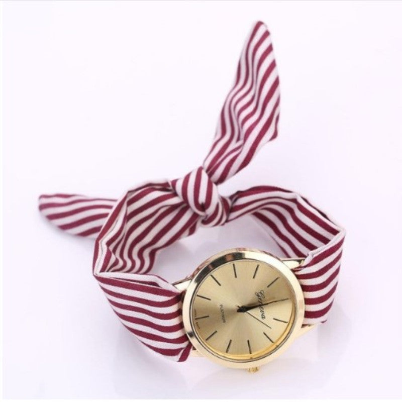 Trendy Fashion Personality Non-Buckle Hand Tie Flower Band Watch