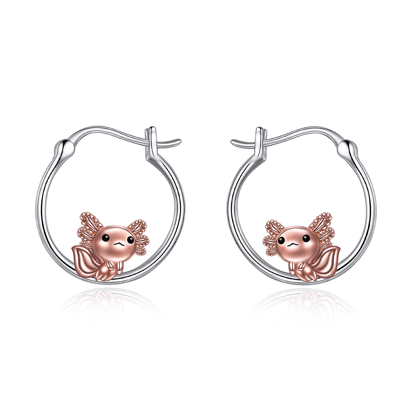 Axolotl Hoop Earrings For Women 925 Sterling Silver Axolotl Jewelry