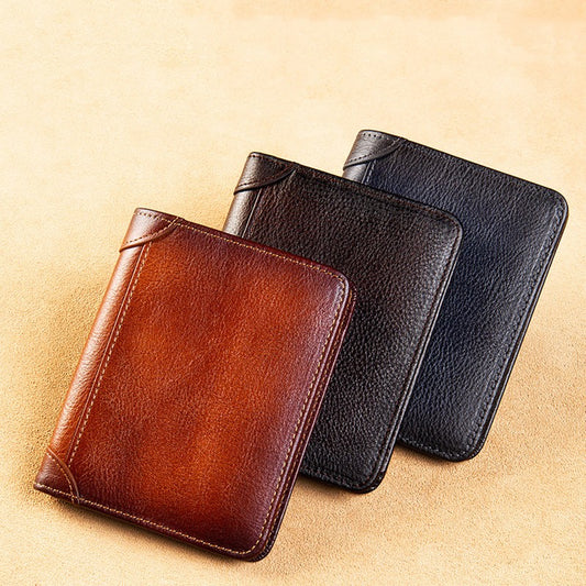 All-In-One Short Money Leather Ultra-Thin Men's Wallet