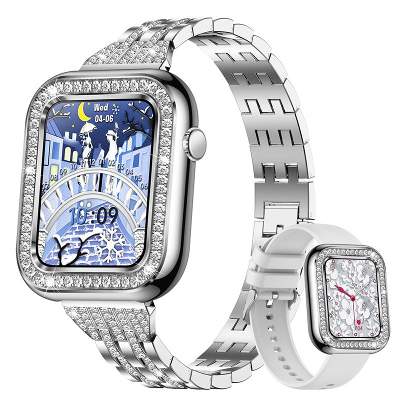 Hot Square Fashion Women Smart Wristwatch Diamond Waterproof