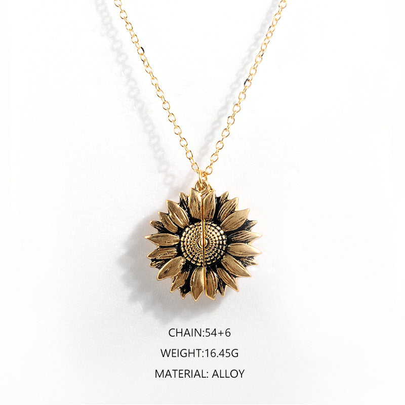 Double-Sided Alloy Flower Short Clavicle