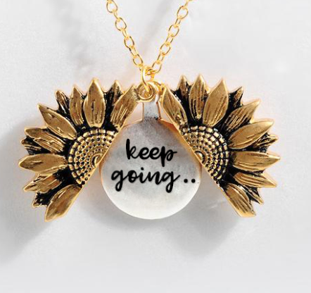 Sunflower Double-Layer Lettering Necklace