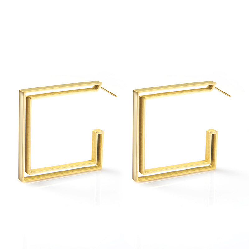 Internet Celebrity Personality Irregular Notched Geometric Earrings