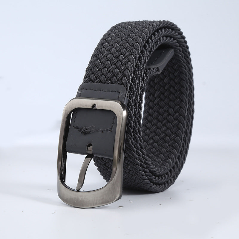 Men's Woven Canvas Outdoor Alloy All-Match Elastic Belt