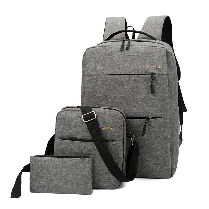 Men's Usb Charging Casual Fashion Computer Bag Three-Piece Set