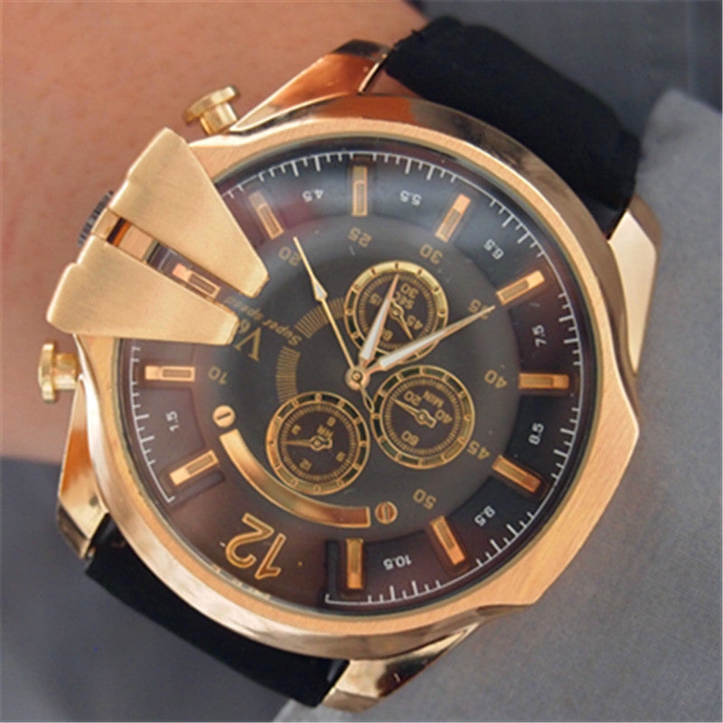 Men’S Electronic Watch With Round Alloy Case And Pin Buckle