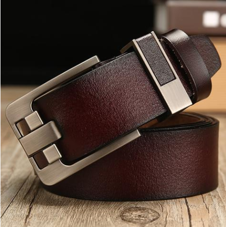 Leather Belt Men's Pin Buckle Retro Belt Two-Layer Leather Antique Belt Trendy Wild Pants Belt E-Commerce Direct Supply