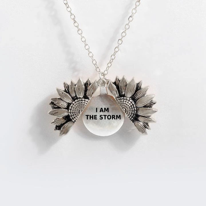 Sunflower Double-Layer Lettering Necklace