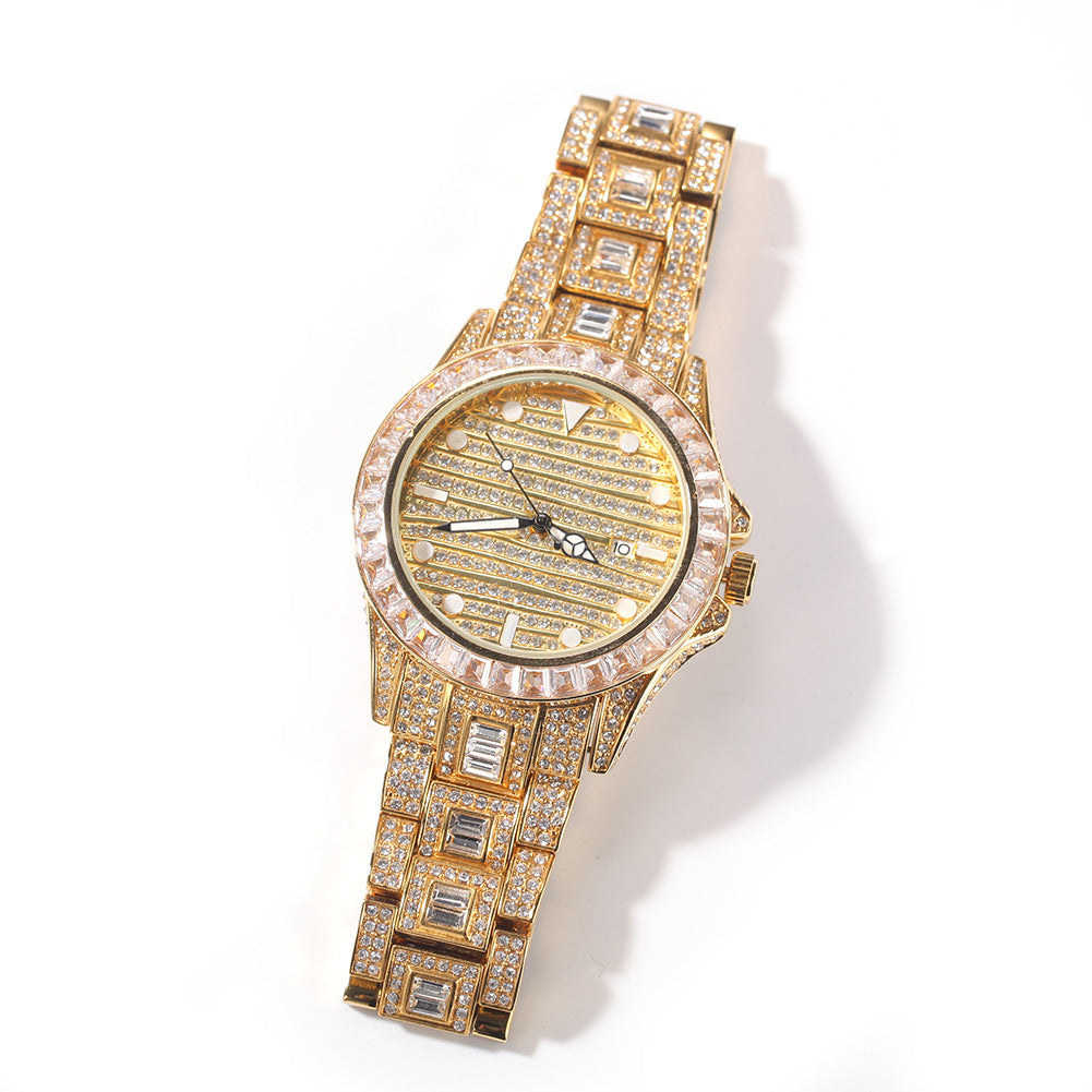 Hot Color Diamond Butterfly Double Button Quartz Watch