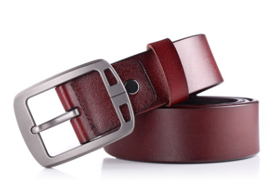 Men's Retro Leather Belt Men's Ancient Silver Japanese Word Buckle Casual Pure Leather Pants Belt