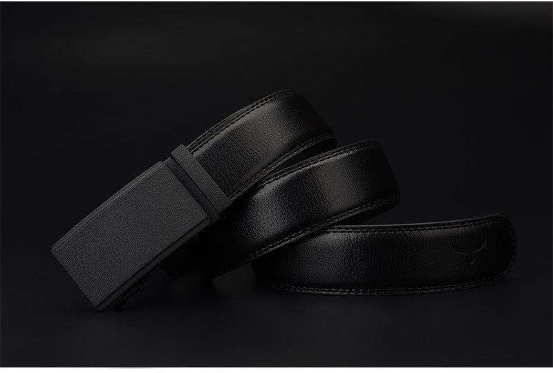 Automatic Buckle Two-Layer Cowhide Belt Men