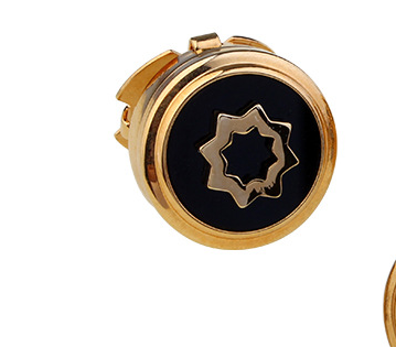 High-End Business Round Electroplated Gold American Shirt Cufflinks