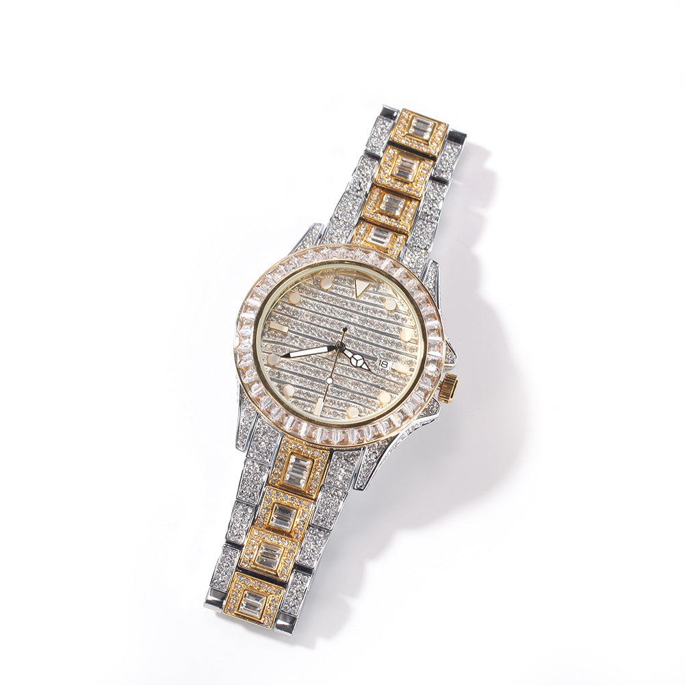 Hot Color Diamond Butterfly Double Button Quartz Watch