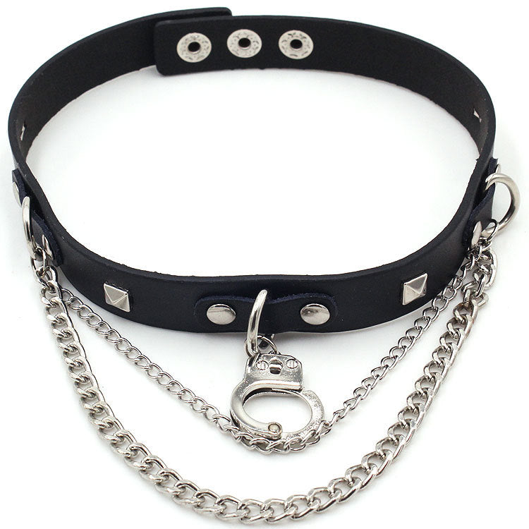 Hip Hop Punk Accessories Leather Collar