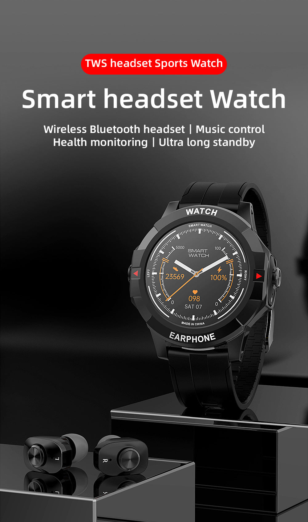 Smart Watch With Bluetooth Calling And Headphones