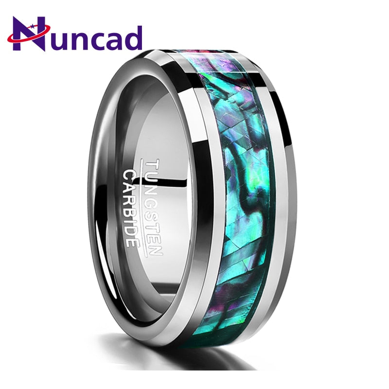 Tungsten Gold Ring With Black Veneer Plating