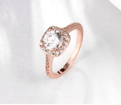 Rose Gold Ring Women European And American Fashion Zircon And Diamond Jewelry