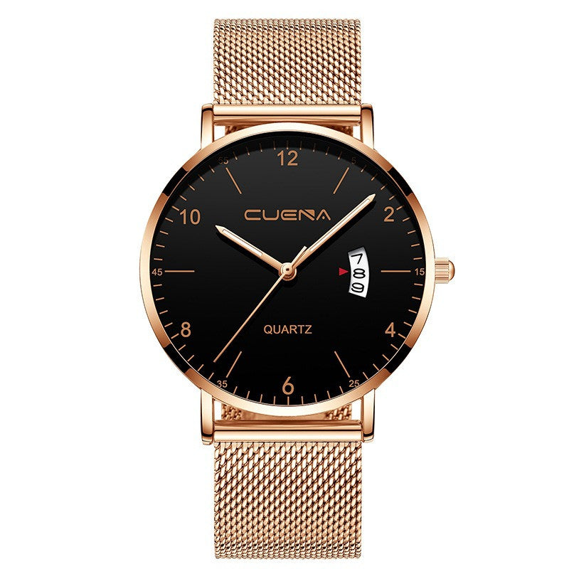 Ultra-Thin Quartz Watch With Calendar