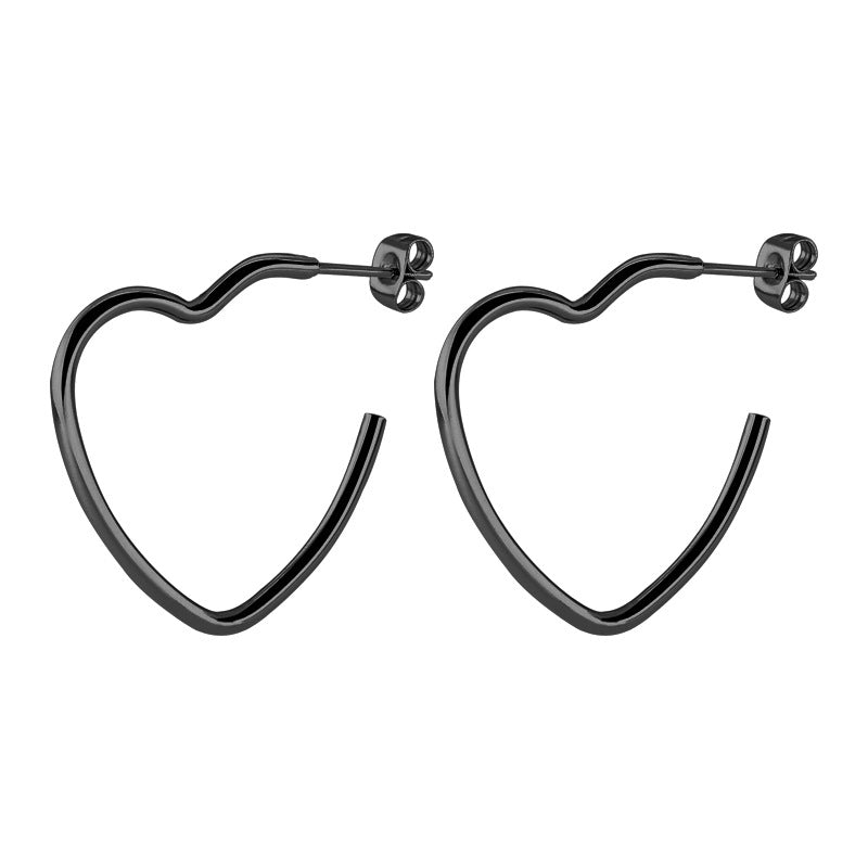 Stainless Steel Peach Heart Earrings