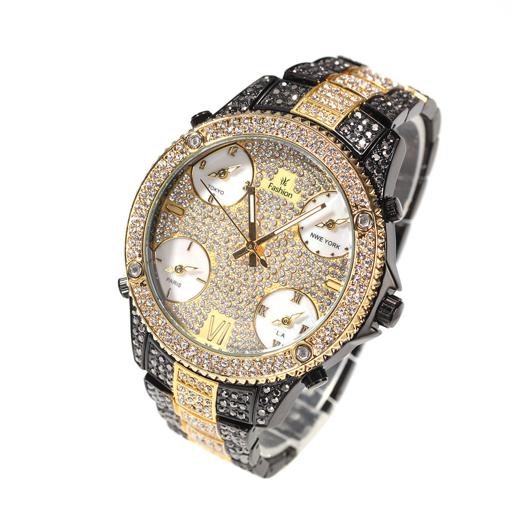 Hot Full Diamond Large Dial Hip-Hop Men's Watches