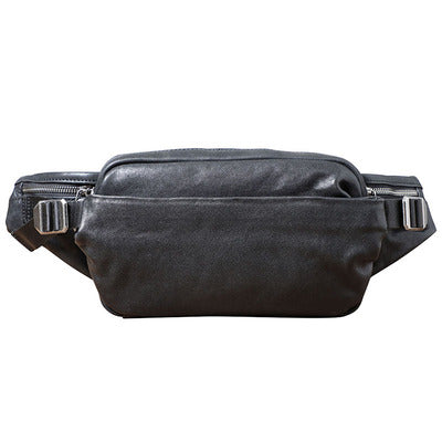 Men's Small Backpack Single Shoulder Cross-Body Head Layer Cowhide Fanny Pack