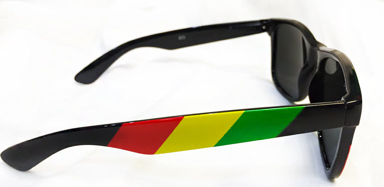 Colorful Striped Pilot Sunglasses With Black Lenses