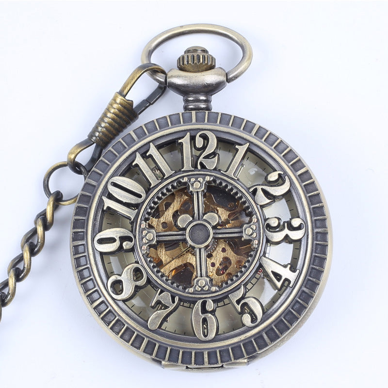 Automatic Semi-Automatic Mechanical Pocket Watch Roman Digital Dial Pocket Watch