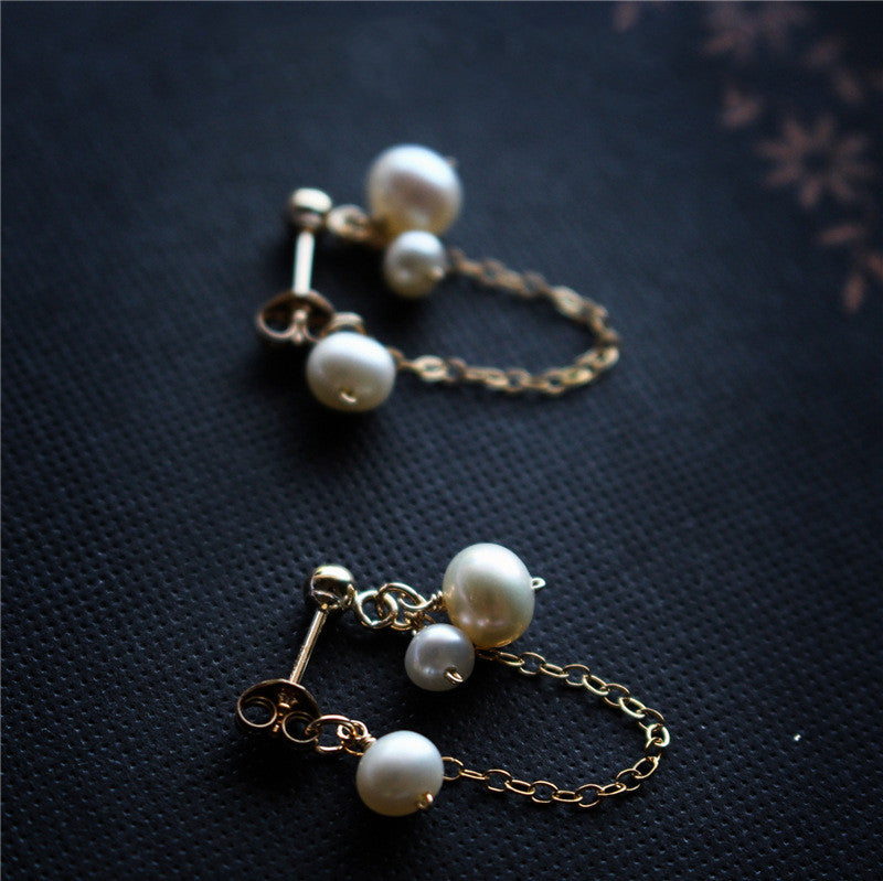 Freshwater Pearl Fringe Stud Earrings