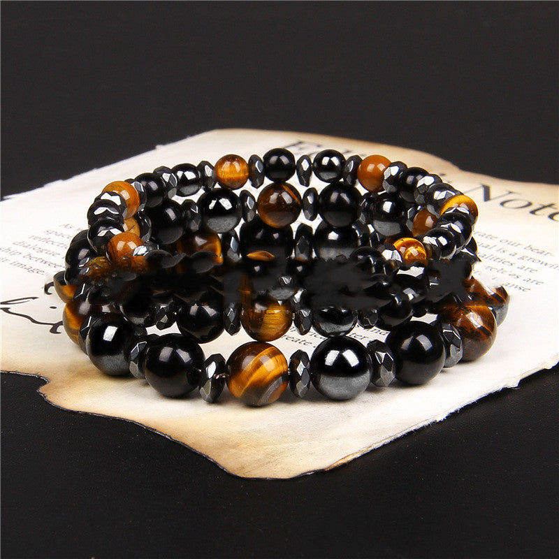 Natural Tiger Eye Stone Bracelet Women's Yoga Energy Sports Bracelet