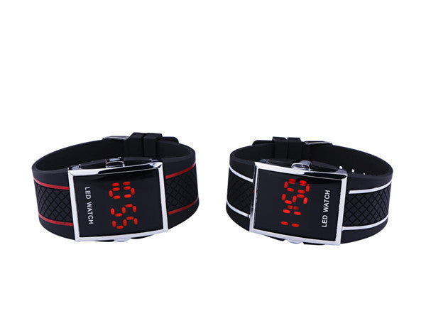 Men Women Casual Unisex White Black LED Digital Sports Wrist Watch