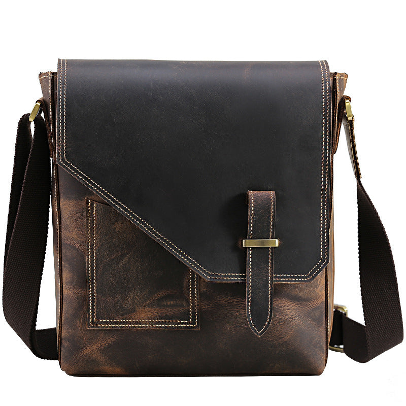 Top Layer Cowhide One-Shoulder Casual Leather Men's Bag